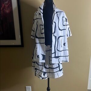 Men's Black and White Abstract Jacket